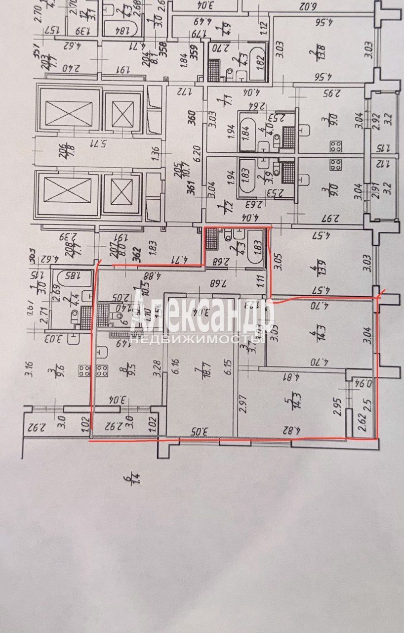 3-комнатная квартира (77м2) на продажу по адресу Санкт-Петербург, Приморский район, ул Лидии Зверевой, дом 3 кор 3 стр 1— фото 2 из 20