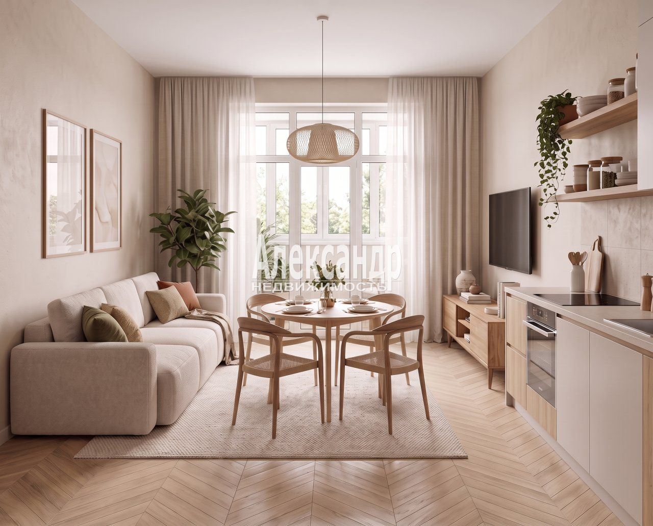 3-комнатная квартира площадью 80 м2