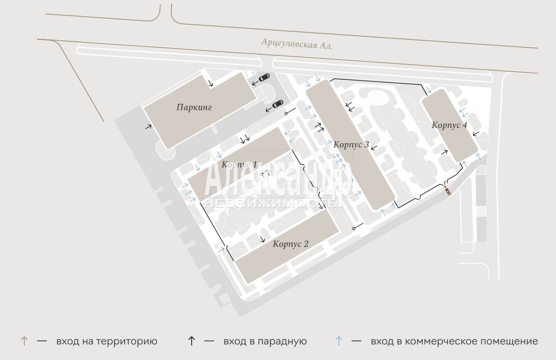 2-комнатная квартира площадью 55 м2