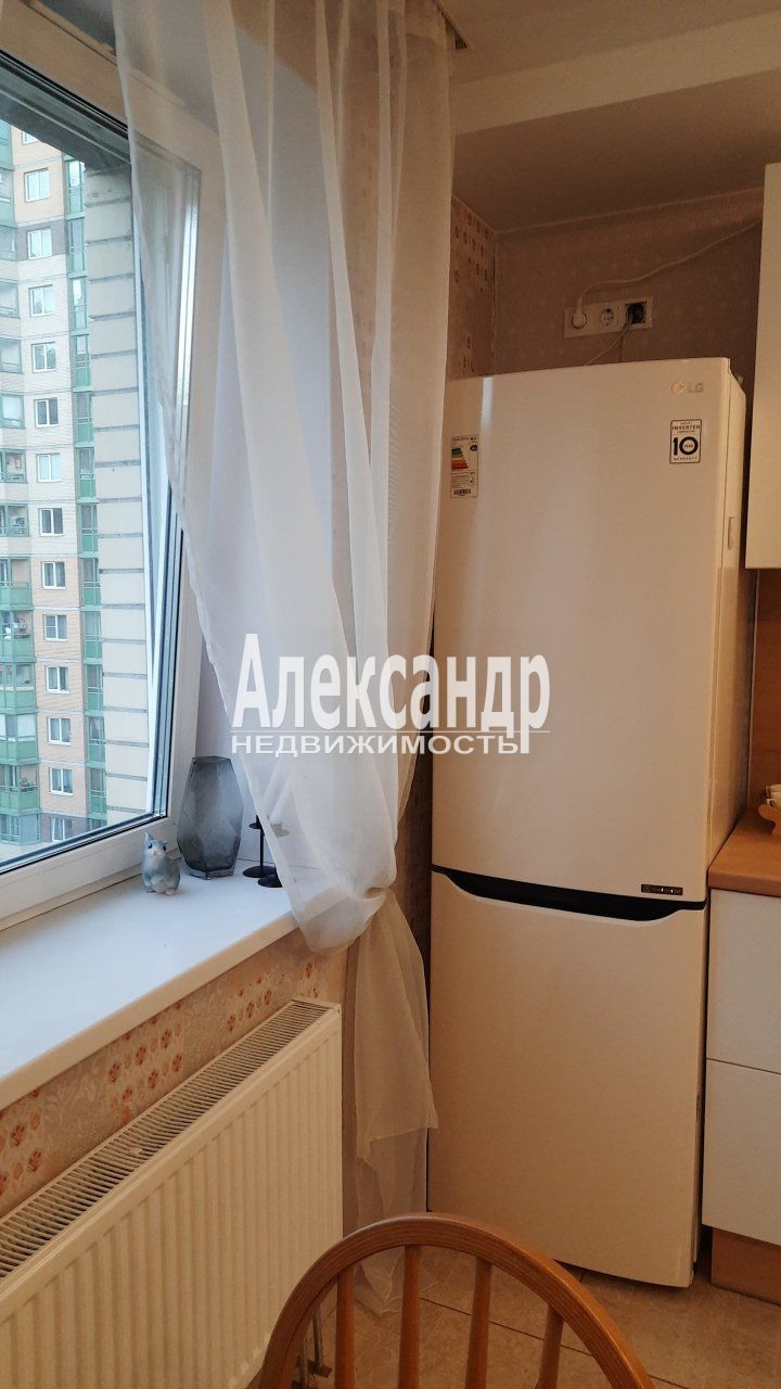 1-комнатная квартира (35м2) на продажу по адресу Ленинградская область, Всеволожский район, Заневское городское поселение, Кудрово, Европейский проспект, 14к4— фото 15 из 24